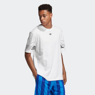 阿迪达斯官方 adidas 三叶草 OUTLINE TEE男子短袖上衣DU8536 白 M(参考身高:179~185CM)