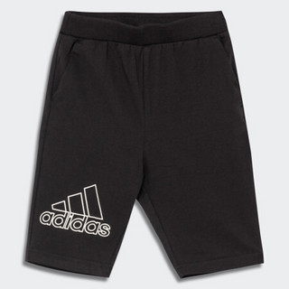 阿迪达斯官网 adidas LK LONG SHORT小童装训练针织短裤 CX3502 黑/白 128CM