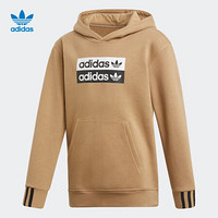 阿迪达斯官网 adidas 三叶草 HOODIE 大童装运动卫衣ED7889 纸板黄 128CM