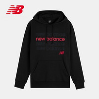 New Balance NB官方2020新款男款针织上衣AMT01916抽绳连帽卫衣 BK AMT01916 L