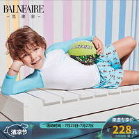 范德安(BALNEAIRE)男童泳衣分体套装 中大童男孩长袖防晒抗UV50+分体泳衣 白蓝拼接色 2-13(适合145cm-155cm)