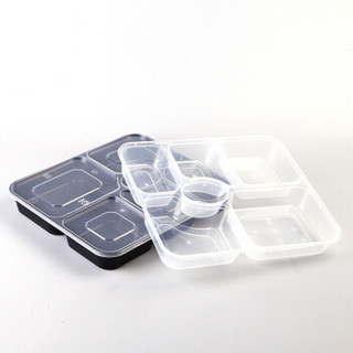 卡质（KAZHI）一次性餐具  塑料外卖餐盒六格餐盘 26*22 餐厅酒店外卖打包盒（一箱150个装）