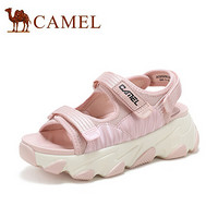 骆驼（CAMEL） 女鞋 清凉仙女风荷叶拼接鞋面厚底凉鞋 A025256139 粉色 37