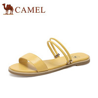 骆驼（CAMEL） 女鞋 时尚休闲百搭一字拖平底两穿凉拖 A022266232 黄色 36