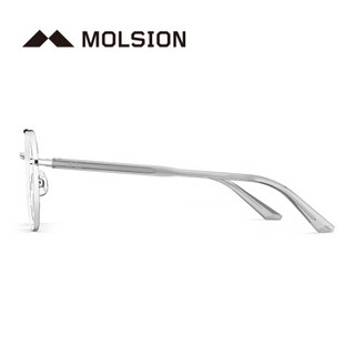 陌森 Molsion 陌森眼镜框2020年款时尚全框光学架近视镜眼镜架男女款MJ7136 B90银色