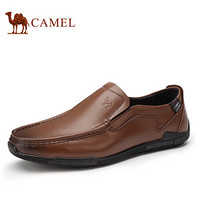 骆驼（CAMEL） 百搭柔软牛皮商务休闲皮鞋男 A012168780 棕色 44