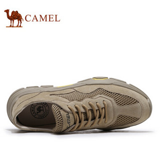 骆驼（CAMEL） 运动休闲鞋透气工装潮流百搭男网鞋 A012208110 卡其 38