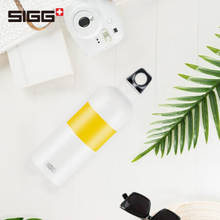 瑞士sigg希格运动户外水壶冷水壶超轻铝制金属水杯子ins创意潮流大容量随手杯夏季便携式保鲜铝杯 磨砂黄600ml