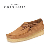 Clarks 其乐Lugger个性复古休闲女鞋皮鞋 203248114【浅棕色刮纹】