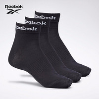 Reebok 锐步 运动健身ACT CORE ANKLE SOCK 3P男女 短袜 袜子 GH8166_黑色 B版 26-28