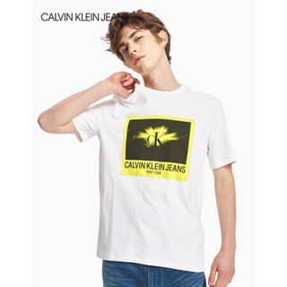 CK JEANS 2020春夏新款男装 纯棉LOGO图案时尚短袖T恤 J315385 YAF-白色 XL