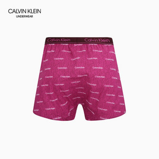 CK UNDERWEAR 2020春夏 男士纯棉梭织宽松平角内裤 NB1524 BM2-玫红字母 XL