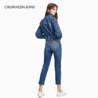 CK JEANS 2020秋冬款女装 时尚休闲纯棉翻领牛仔外套 J214025 1A4-蓝色 S