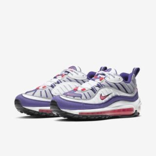 耐克nike air max 98女子气垫运动跑步鞋ci9897 whi/silv/bla/pink w