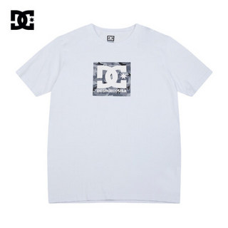 DCSHOES 春夏新款印花男士短袖宽松棉T恤 GDYZT20122 白夹黑色-XWWC M