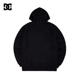 DCSHOES秋冬新款运动加绒加厚宽松连帽卫衣男 ADYSF03033 黑夹色-KVJ0 S