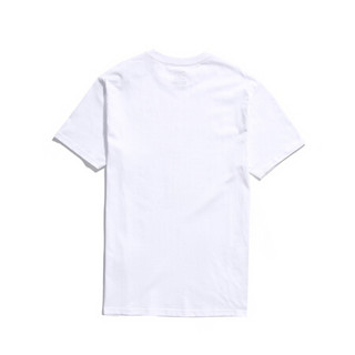 DCSHOECOUSA夏季短袖圆领T恤男士运动新款黑色潮牌上衣纯棉印花宽松体恤衫5126J802 白色GMW0 M（偏大一码）