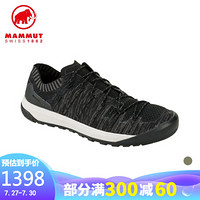 MAMMUT/猛犸象 Hueco Knit 男士户外运动鞋耐磨透气低帮通勤/徒步鞋登山鞋军靴 黑色-钛灰色 44