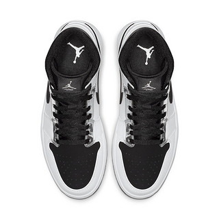 AIR JORDAN 正代系列 Air Jordan 1 Mid 男子篮球鞋 554724-121 白/银灰色 43