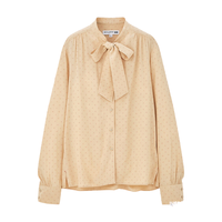 UNIQLO 优衣库 女士花式蝴蝶结领长袖衬衫430430