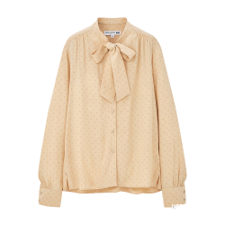 优衣库 UNIQLO 优衣库 430430 女士花式蝴蝶结领衬衫