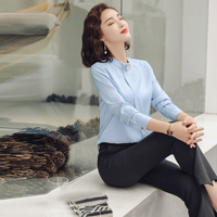 米兰茵（MILANYIN）女装 2019年新款秋女工作服正装职业修身百搭甜美衬衫 NYml147 西裤 S