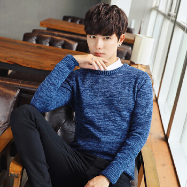 【fortei/富铤男士针织衫】富铤(fortei )针织衫男新款圆领纯色修身时