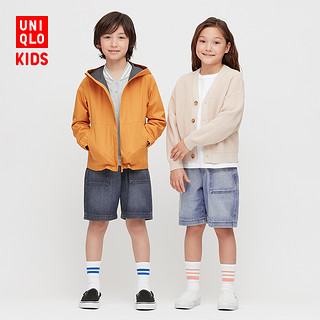 UNIQLO 优衣库 儿童松紧牛仔短裤 UQ424424000 湖蓝色 110cm