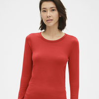 Gap 盖璞 241908 女装舒适莫代尔长袖圆领T恤