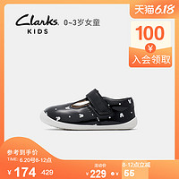 clarks其乐童鞋春夏迪士尼米妮联名0-1岁宝宝居家婴儿软底学步鞋 20 黑色拼色
