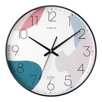 TIMESS 挂钟 创意简约钟表客厅静音石英钟表挂墙卧室时钟 P50-2遐想空间