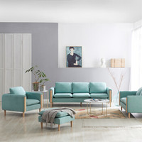 canmov慧动沙发脚踏北欧风客厅沙发现代简约沙发组合小户型沙发脚踏布艺可拆洗 8818