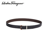 菲拉格慕(Salvatore Ferragamo) 20ss春夏 男士黑色牛皮革双面可调节皮带0725506_C  _ 90(送男友 送礼)