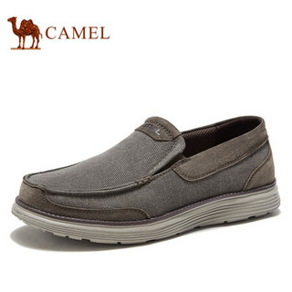 骆驼（CAMEL） 帆布鞋百搭休闲商务低帮套脚男乐福潮鞋男 A032307640 咖啡 43