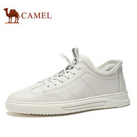 骆驼（CAMEL） 韩版潮流系带休闲板鞋男 A012168770 白色 40