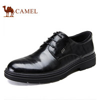 骆驼（CAMEL） 牛皮舒适办公英伦系带正装商务皮鞋 A032057040 黑色 40