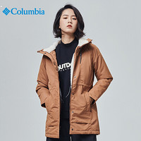 哥伦比亚（Columbia）棉服 女士羊羔毛立领连帽秋冬户外防风防水热能加厚保暖外套 WR0205 224（女） L