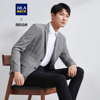 HLA海澜之家休闲西服2020春季新品时尚格纹平驳领舒适修身单西HWXAD1Q019A浅灰格纹(19)175/92A(48A) cz