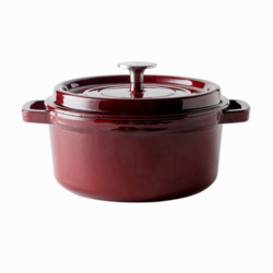 YANXUAN 網易嚴選 100年傳世系列 燉鍋(24cm、3.6L、鑄鐵、胭脂紅)