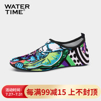 Watertime哇咚 男女赤足软鞋浮潜鞋潜水沙滩鞋防滑跑步机鞋沙滩袜儿童涉水游泳鞋 宇宙之谜 28/29码