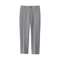無印良品 MUJI 無印良品  女式 弹力泡泡纱 锥形裤 黑色X格子 S