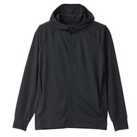 無印良品 MUJI 無印良品 男式 防紫外线 拉链连帽衫 卫衣 运动服 黑色 S