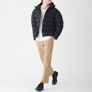 MUJI 無印良品 男士连帽羽绒服 19AD434 黑色 L