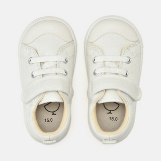 无印良品 MUJI 婴儿 轻量不易沾水 运动鞋 帆布鞋 休闲鞋 米白色 婴儿 14cm