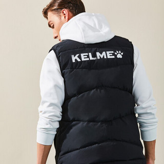 KELME 卡尔美 运动羽绒马甲男秋冬 新款训练背心 官方旗舰保暖坎肩3891415 黑色 XXL