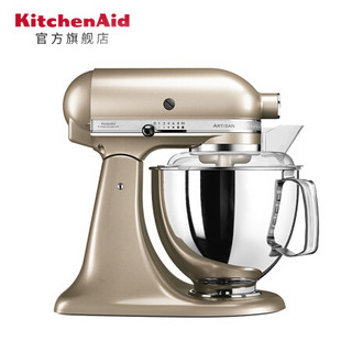 【百年新品】美国Kitchenaid厨师机 凯膳怡5QT百年新品多功能全自动搅拌揉面和面机家用电器 150香槟金