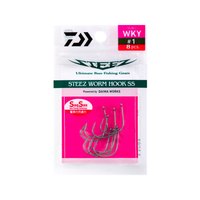 DAIWA达亿瓦 STEEZ WORM HOOK SS 有倒刺路亚鱼钩曲柄钩钓鱼钩 路亚配件钓鱼工具 WKY 2/0