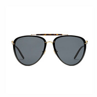 GUCCI古奇男女通用太阳眼镜飞行员带有品牌徽标时尚墨镜610416 黑色