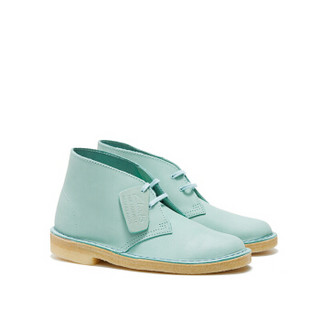 Clarks 其乐女鞋Desert Boot.休闲圆头沙漠靴短靴女低跟 261173454【浅蓝色磨砂皮】