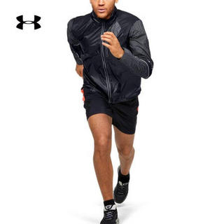 安德玛官方UA Run Impasse男子运动防护夹克Under Armour1350944 黑色001 L